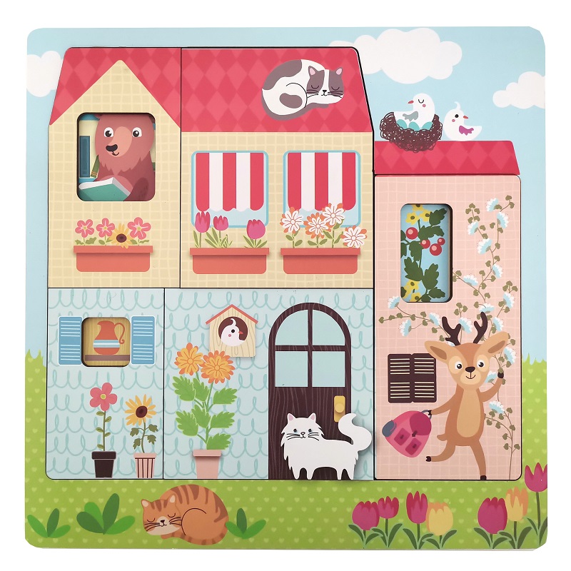 houten puzzelklok 