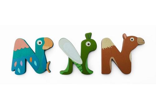 deurletter-naamletter-kinderkamer-dieren-n