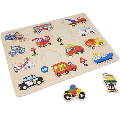 houten puzzel voertuigen