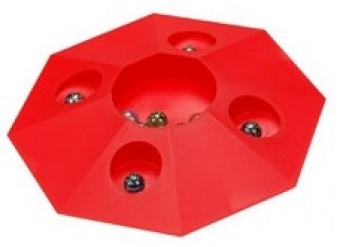 knikkerpot xl met 10 knikkers rood