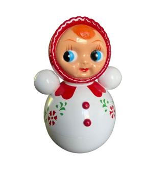 retro speelgoed Tuimelaar Roly Poly Meisje rood