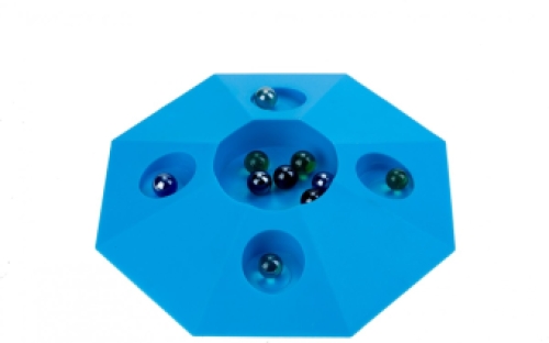 knikkerpot xl met 10 knikkers blauw